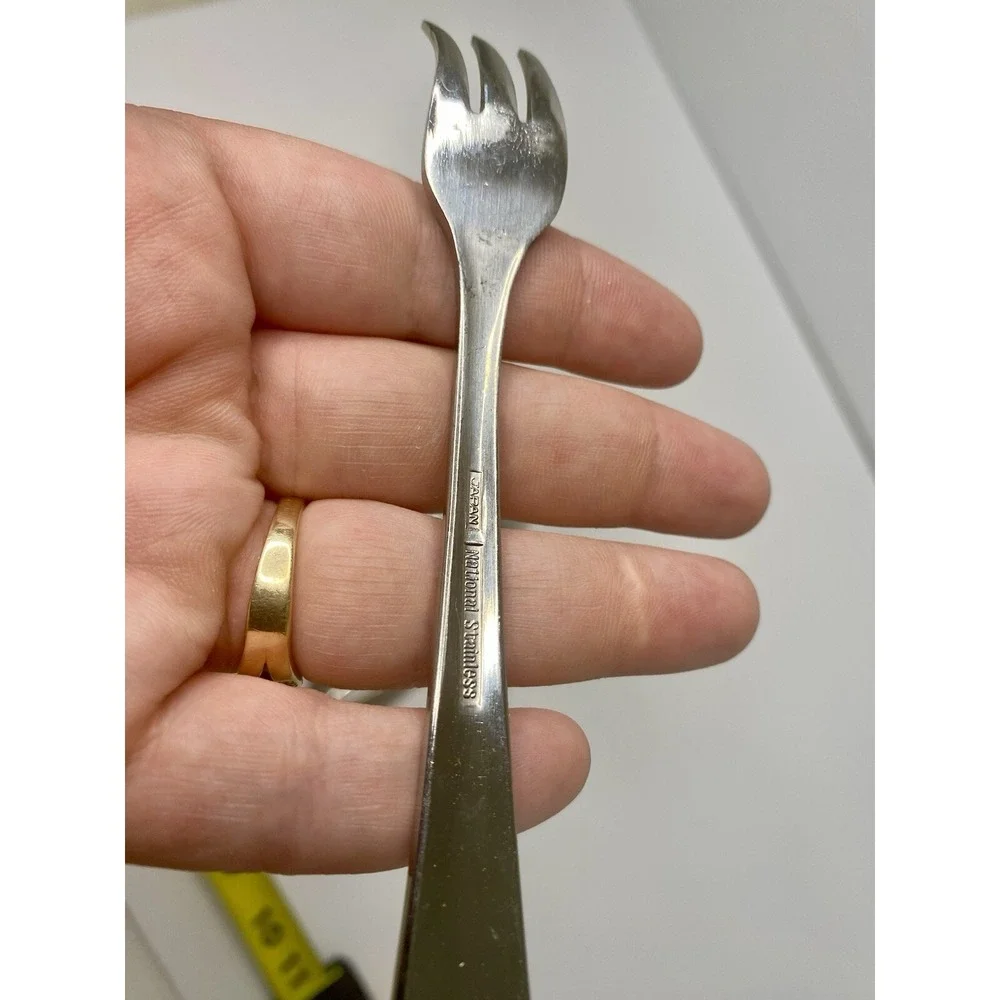 National Stainless NST88 Japan Cocktail Forks Stainless 7 Rope Edge Flatware
